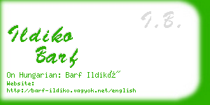 ildiko barf business card